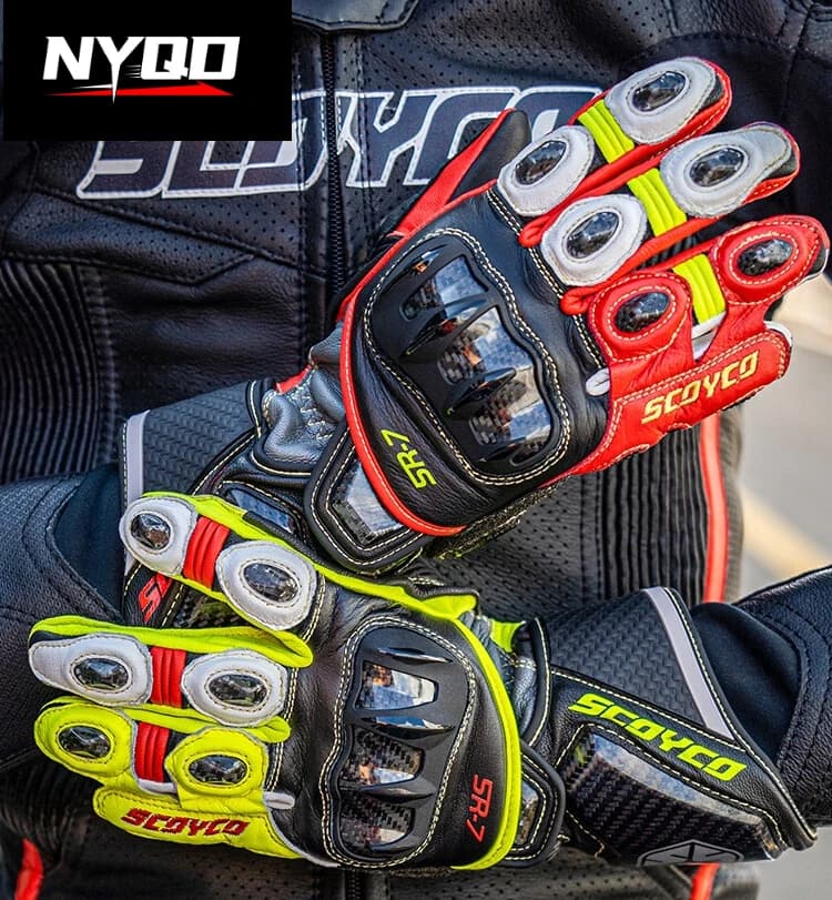 ScoycoGuanti da moto Pro Competition SR7Fighting Falcon Pelle in fibra di carbonio Protezione completa Locomotiva da ciclismo Edizione pista