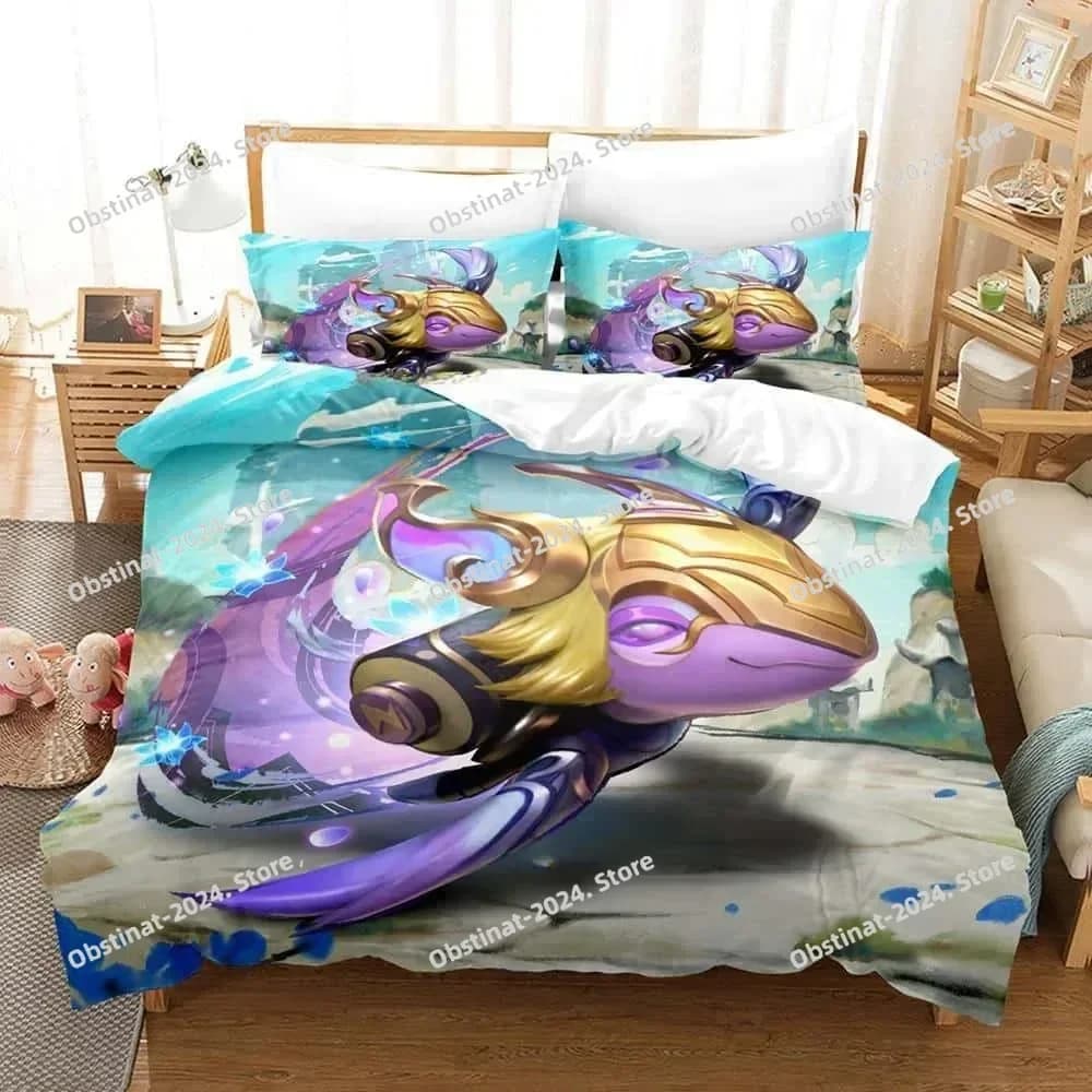 Nuovo gioco Teamfight Tactics Set biancheria da letto Set letto stampato con federa Copripiumino morbido singolo matrimoniale Queen Super King Size