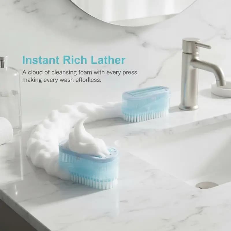 Multifunctional Space Saving Soap Holder Lather Maker with Drainage Foaming Rollers for Small Bathroom Shower Kitchen