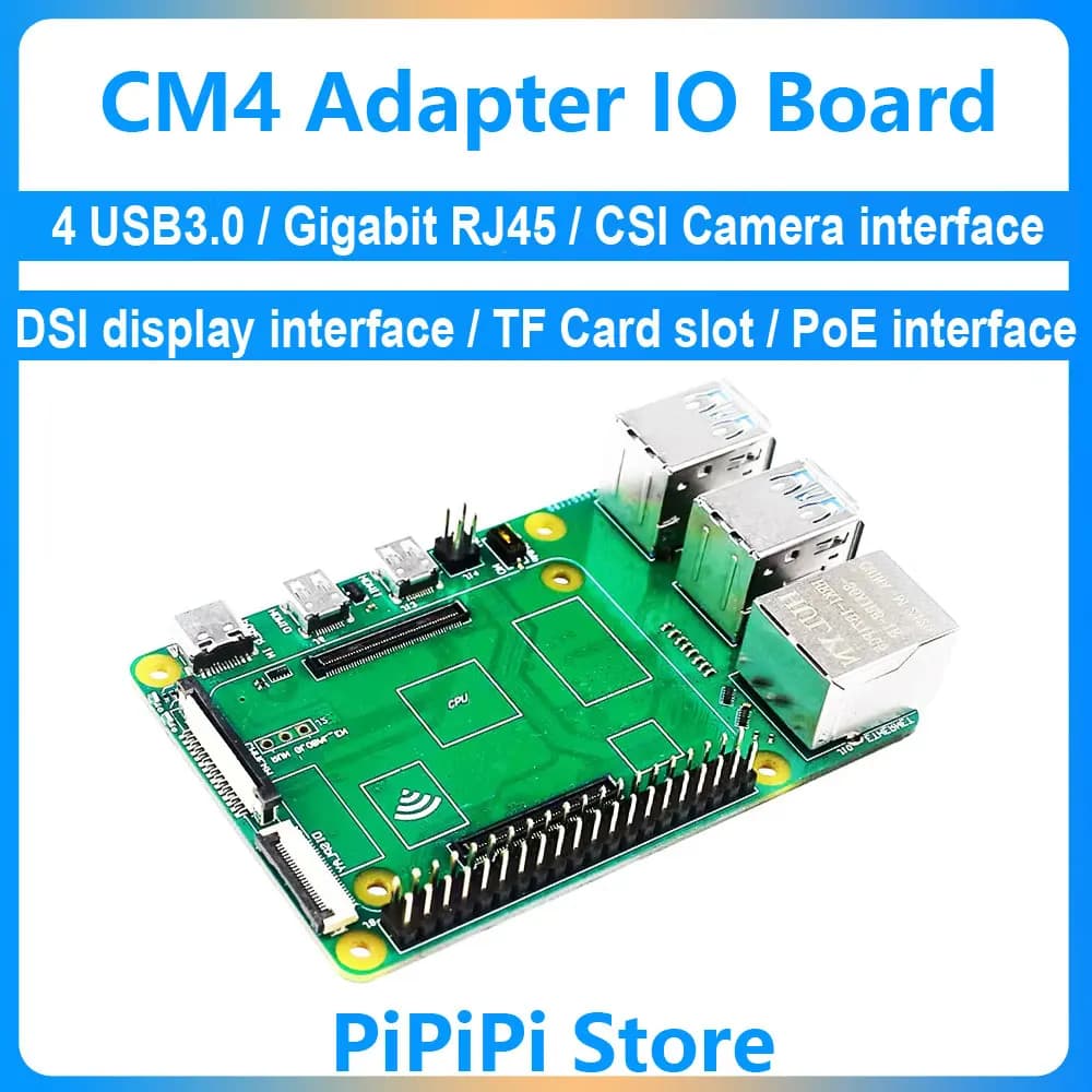 Raspberry Pi CM4 at PI4B adaptermuslimboard Compute Module 4 IO tab at 4 usb3.0/PoE/CSI/DSI/Gigabit ETH/40 gpio/TF card slot