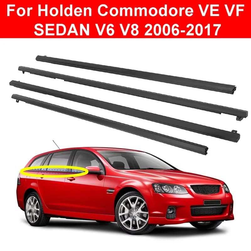 4 pezzi porta esterna finestra vetro guarnizione in gomma strisce meteorologiche per Holden Commodore VE VF SEDAN V6 V8 2006-2017