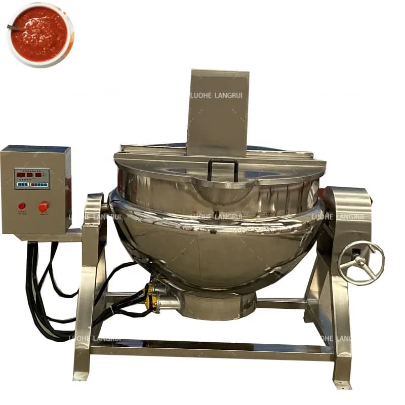 50-1000 liters industrial tilting kitchen candies with stirrer Electric kettle with steam coating Pot with mixer
