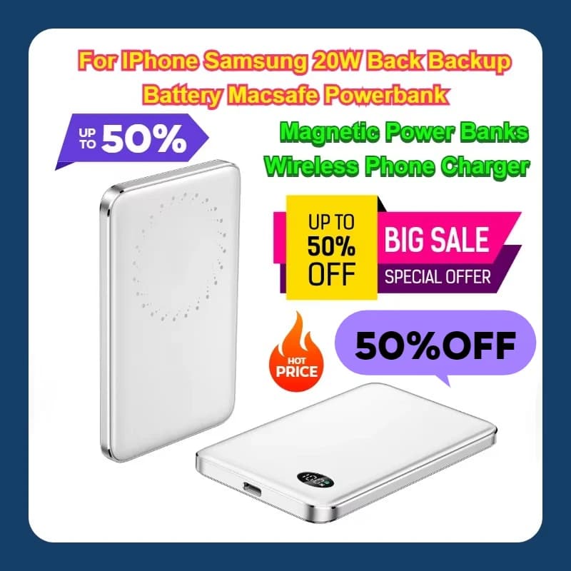 Magnetic 10000mAh Power Banks Wireless Phone Charger For IPhone Samsung 20W Back Backup Battery Macsafe Powerbank