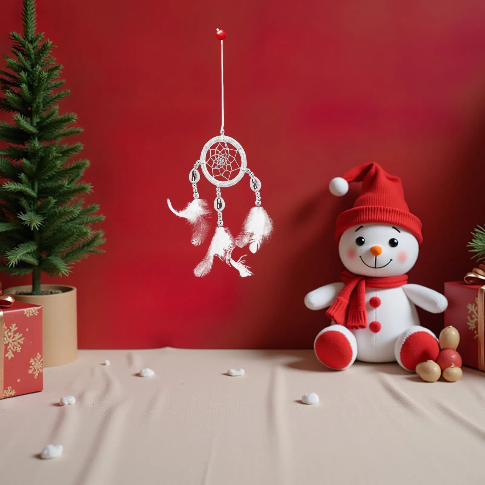 Boho Dream Catcher for Car Rearview Mirror Romantic Wall Hanging Decoration Pendant Christmas Holiday Small Dream Catcher Car