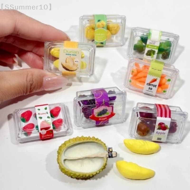 【SSummer10】1 Set di Accessori per Bambole, Nuovi Giocattoli in Miniatura 1/6 per Casa delle Bambole, Cibo, Supermercato, Verdura e Frutta con Scatola Trasparente【SS】