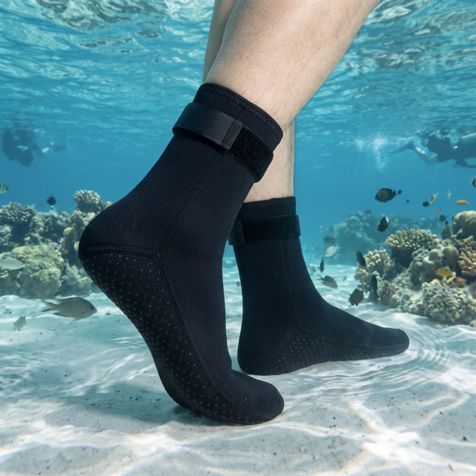 Diving Socks Stretch Wetsuit Socks Diving Booties High-Cut Snorkeling Booties Safeguarding for Divers, Cold Water