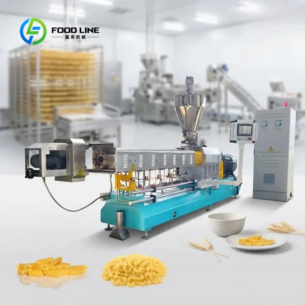 Commercial Stainless Steel Pasta Machinery, Electric Automatic Production Line for Macaroni & Spaghetti Processing