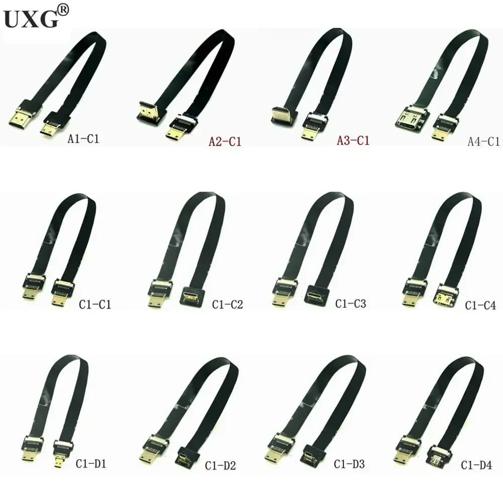 C1 FPV 10cm 20cm 30cm 50cm FPC Flat cable HD tape 4k/60Hz for Mini Micro HDMI compatible FPV TV Multicopter aerial photography