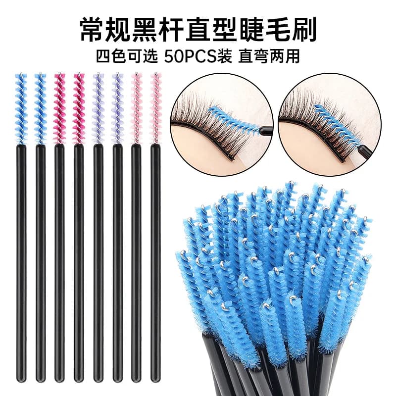 50 Pezzi/Sacchetto Pennelli Monouso in Nylon per Ciglia, Pennello per Sopracciglia, Bacchette per Mascara, Set di Pennelli Cosmetici, Strumenti per Trucco e Bellezza