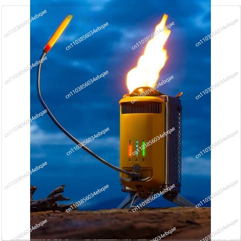 Stufa da campeggio esterna senza fumo Stufa a legna da ardere per barbecue ricaricabile con generazione di energia termica