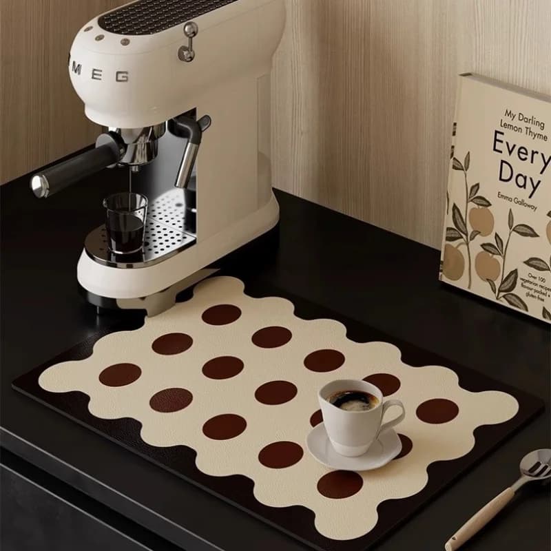 Retro And Mid-Style Kitchen Countertop Absorbent Pad, Heat-Resistant And Heat-Insulating Coffee Machine Pad, Tableware Pad