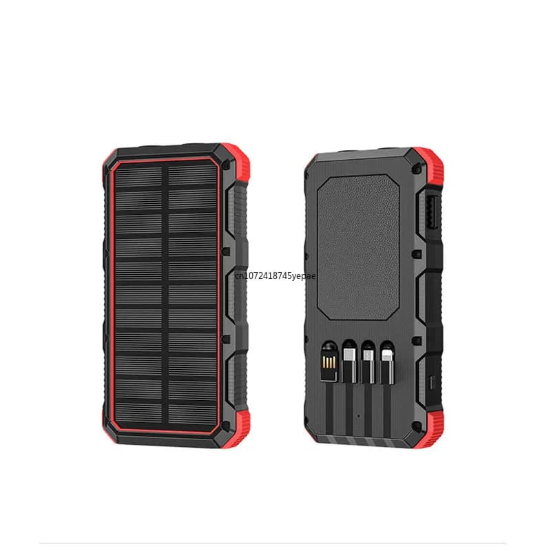 Power Bank Solare 36800mAh con Cavo, Caricatore Wireless 3A a Ricarica Rapida, Powerbank Portatile per iPhone 17 Xiaomi Samsung