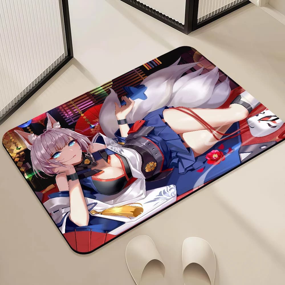 Tappeto d'ingresso, zerbino, tappeto da bagno, decorazione per pavimento, tappeto per corridoio A-Azur Lane, tappeto per sala di combattimento navale, tappeto per balcone a tema gioco