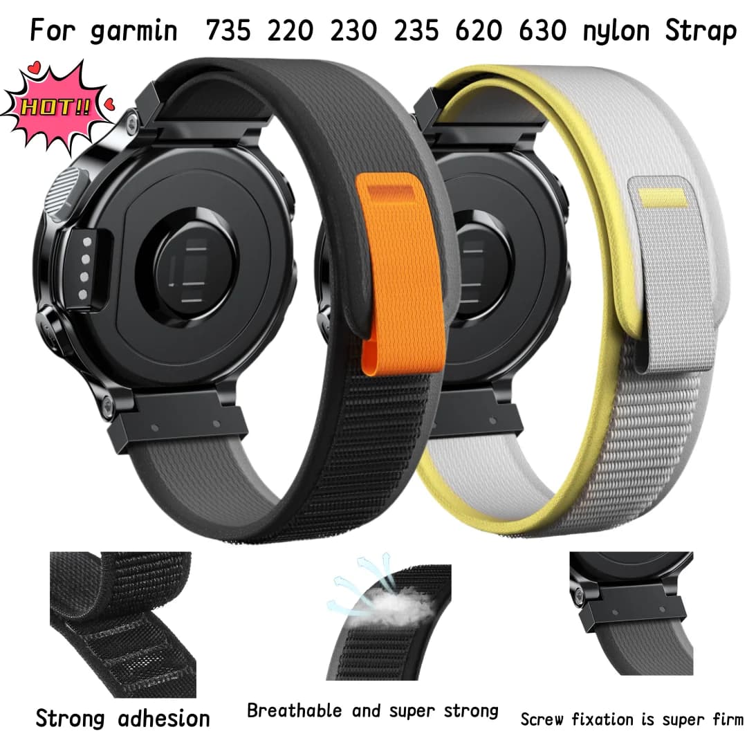 Nuovo Sport Nylon Loop Strap Per Garmin Forerunner 735XT 735 230 235 620 630 Astuto Della Vigilanza Del Braccialetto di Sport Della Fascia Correa