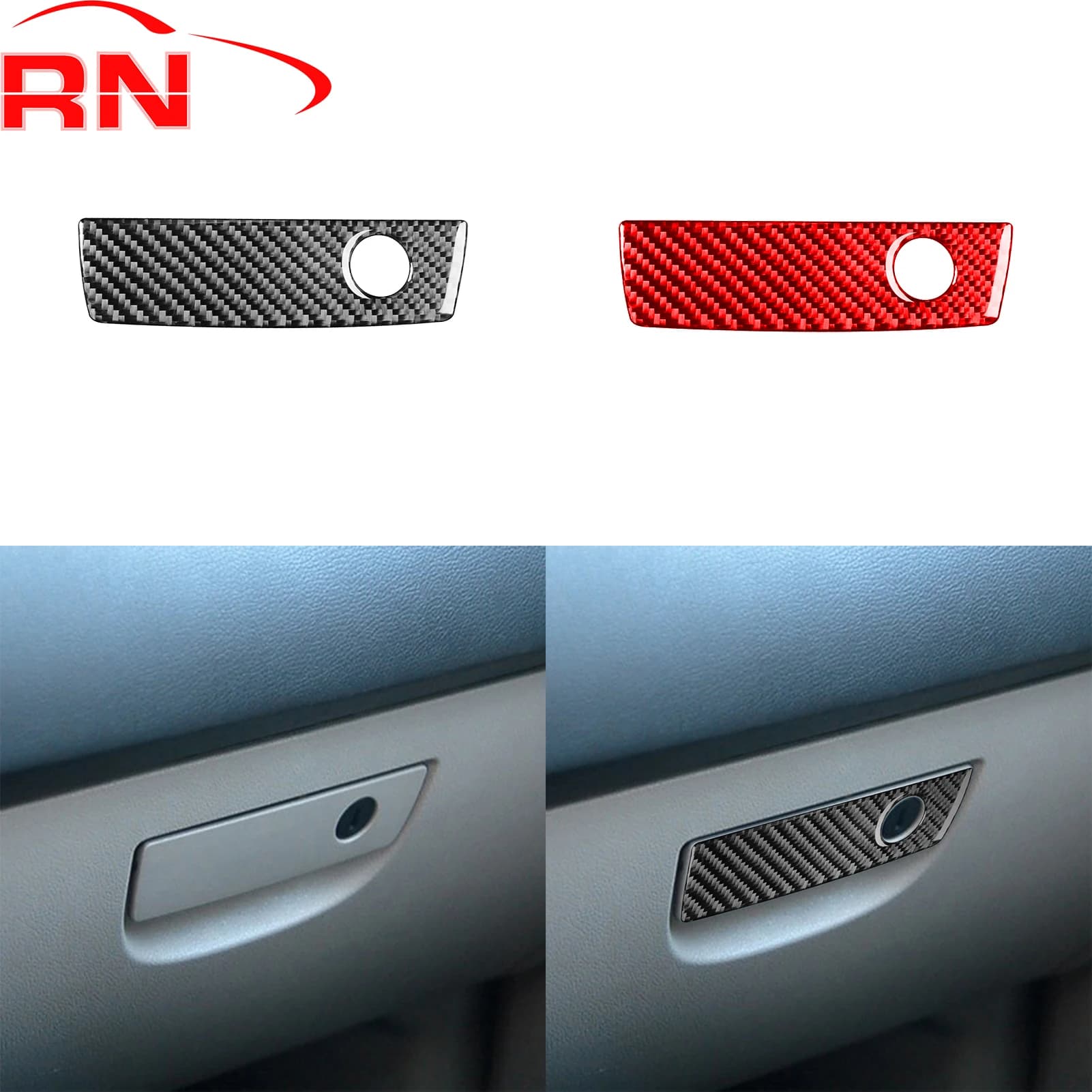 For Chrysler 300 300C 2005-2007 carbon fiber co-pilot compartment holder handle cover panel interior accessories auto decorative sticker