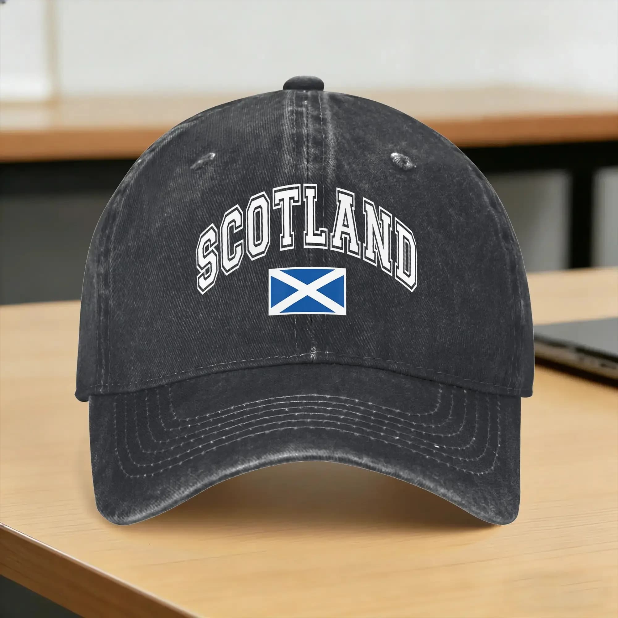 Spring Scotland Scottish Flag Graphic Baseball Cap Sun Sunscreen Design Washed Hip Hop Hats Unisex-Teens Fashion Baseball Caps