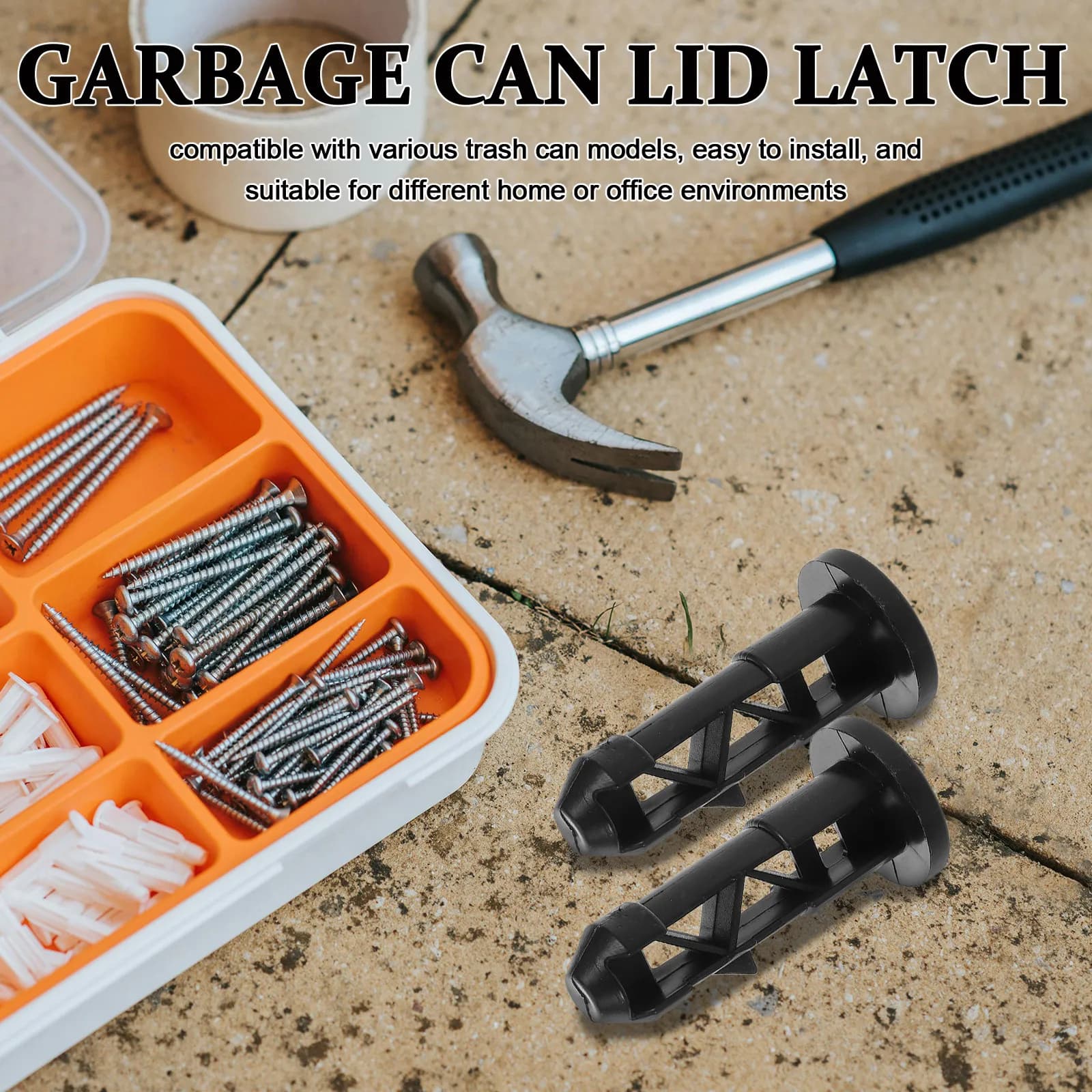 12Pcs Garbage Can Latch Pin Sturdy Plastic Trash Bin Lid Lock Anti-Slip Design for Home Office Kitchen Garage Slim Aesthetic