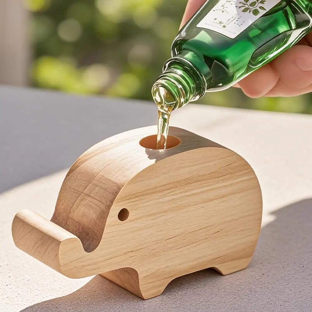 Eco-Friendly Wooden Volatile Aromatherapy Diffuser Fragrance Diffused Elephant Shape Wooden Diffuser Refreshing Air Long-lasting
