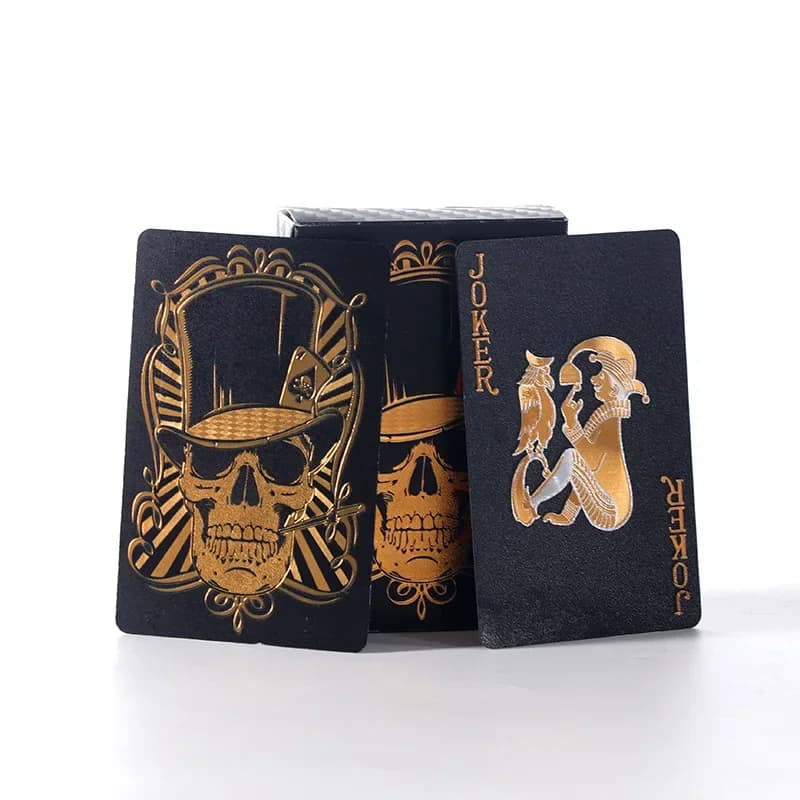 Nero dorato argento teschio gioco di carte da gioco di carte gruppo tuta da poker impermeabile pacchetto magico Dmagic gioco da tavolo collezione regalo