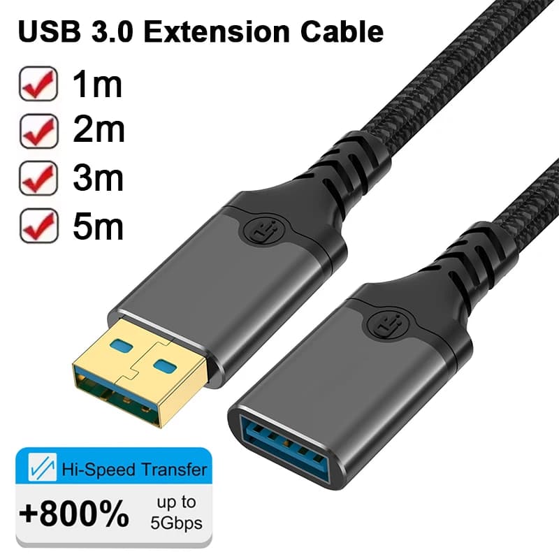 Cavo di prolunga USB 3.0 da USB maschio a femmina, cavo dati a trasmissione rapida da 5 Gbps USB 3.0 per computer, laptop, disco rigido mobile, TV
