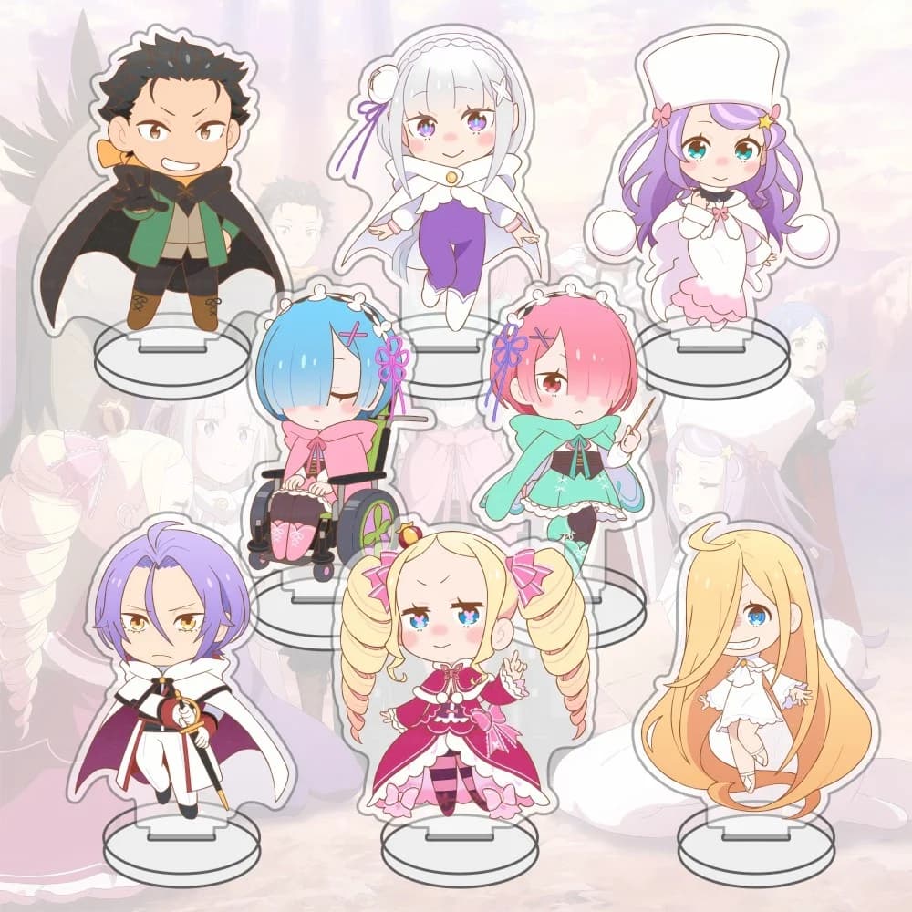 Anime Manga Re:Zero - Starting Life in Another World‌ Keychains Acrylic Stand Subaru Natsuki Emilia Rem Ram Beatrice Fans Gifts