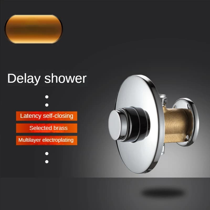 G1/2 Brass Folding Push Type Shower Set with Delay Valve for Cold Single Pressure Shower and Perfect Public Shower