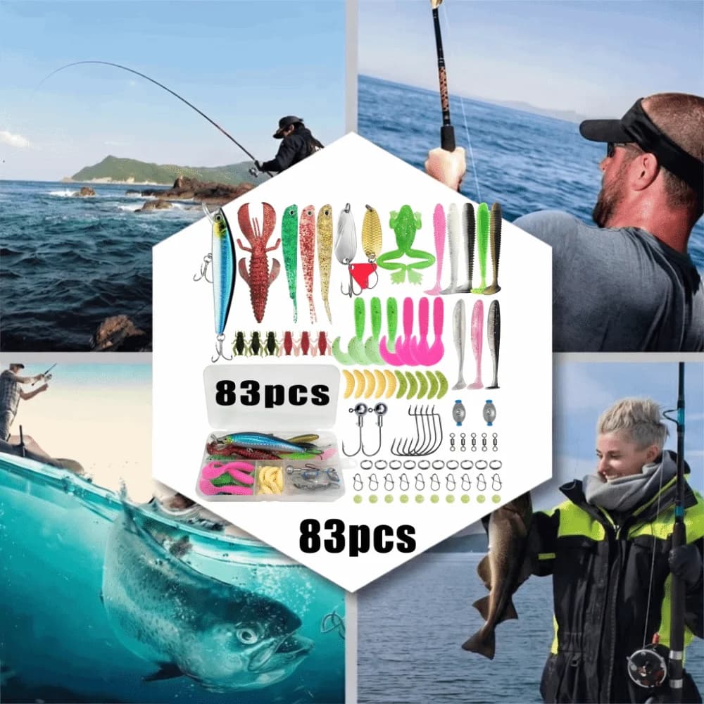 Fishing Tackle Multi-Lure Fishing Lure Kit Multi Style Mixed Artificial Bait Layered Pro Gear Layered Tackle Box Trout Fishing