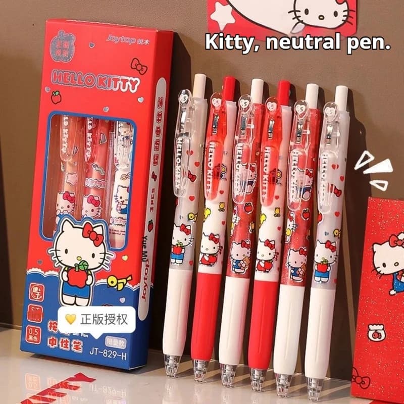 3 pz/scatola Del Fumetto Nuovo Kt Presse Penna Neutra Carino 0.5mm Studente Del Fumetto Spazzola di Essiccazione Velocità Question Penna di Alta Aspetto