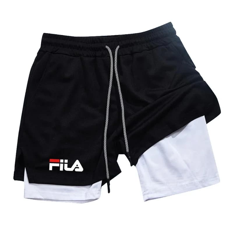 Men's double-layer casual jogging pants, suitable for fitness basketball training and daily jogging, spring and summer fashionab