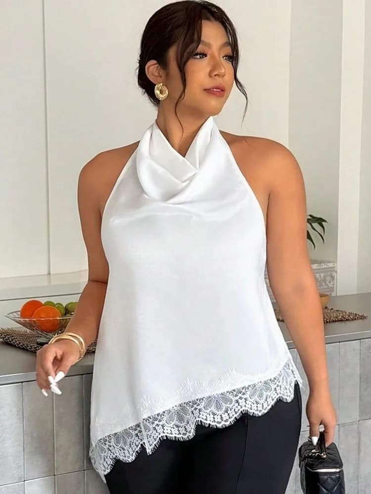0XL-4XL Plus Size Autumn Spring Fashion Elegant Solid Color Shirt Blouse O-Neck 3XL 4XL Big Size Women Sleeveless T-shirt Tops