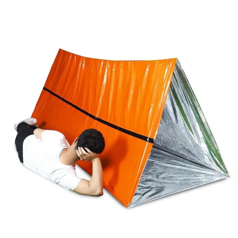 Emergency Survival First Aid Tent for 2 Persons Sleeping Bag Hot Covered Warm SOS Outdoor Waterproof Reusable