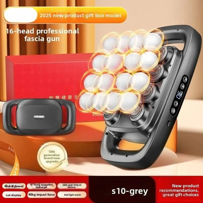 2025 launch of new products S10 gun for band 16 heads multi-head massager waist legs back legs body muscles whole relaxation deep