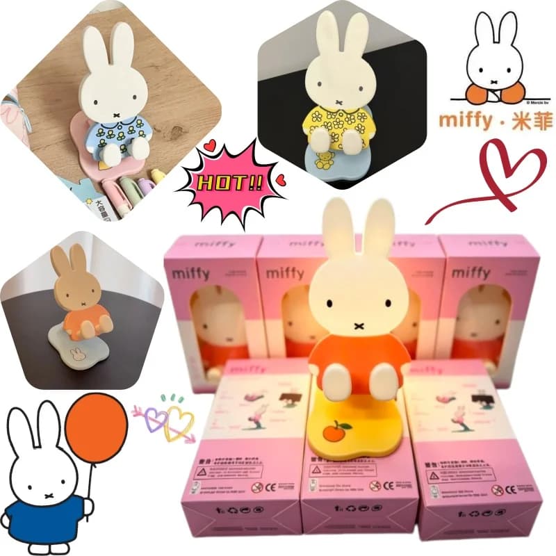 Miffy Anime Telescopic Folding Phone Desktop Stand Super Cute Cartoon Computer Tablet Stand Decoration Toy Gift