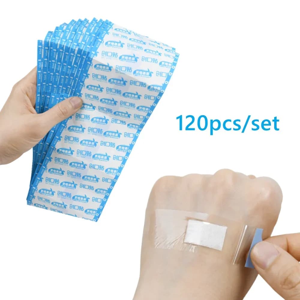 120 pz/set Trasparente Cerotto Impermeabile Medicazione della Ferita Gesso Pelle Patch Bende Adesive per Il Bambino Bambini Adulti Gesso