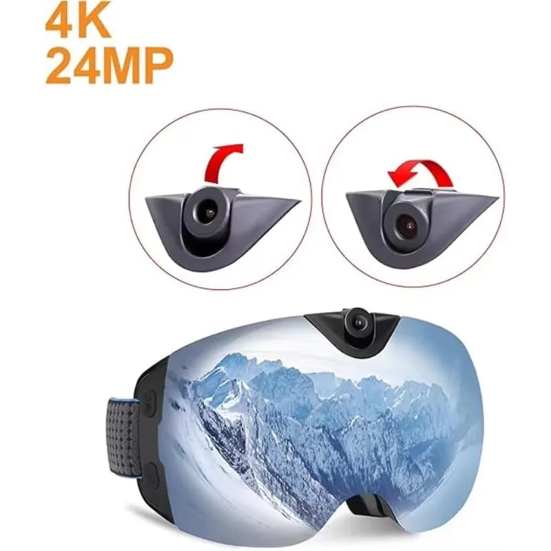 Occhiali da Sole con Telecamera Sportiva 4K WiFi Ultra HD, Videocamera POV per Sci e Sport Invernali