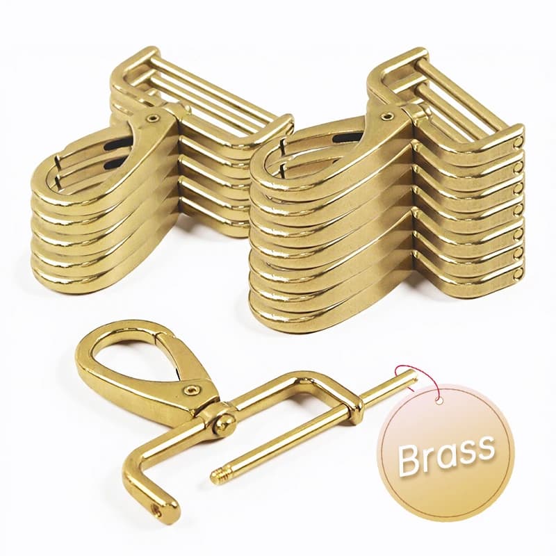 2 Pezzi Moschettone Girevole in Ottone Massiccio 15-40mm, Gancio a Moschettone per Zaino, Collare per Cani, Accessori per Borse