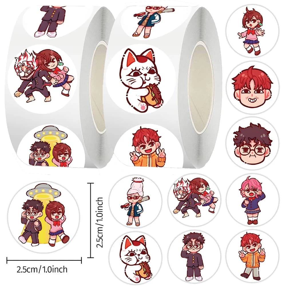 500 pezzi Anime carino DANDADAN adesivi rotolo bambini fai da te cartone animato decalcomanie di tenuta notebook chitarra bici decorazione adesivo regalo ricompensa