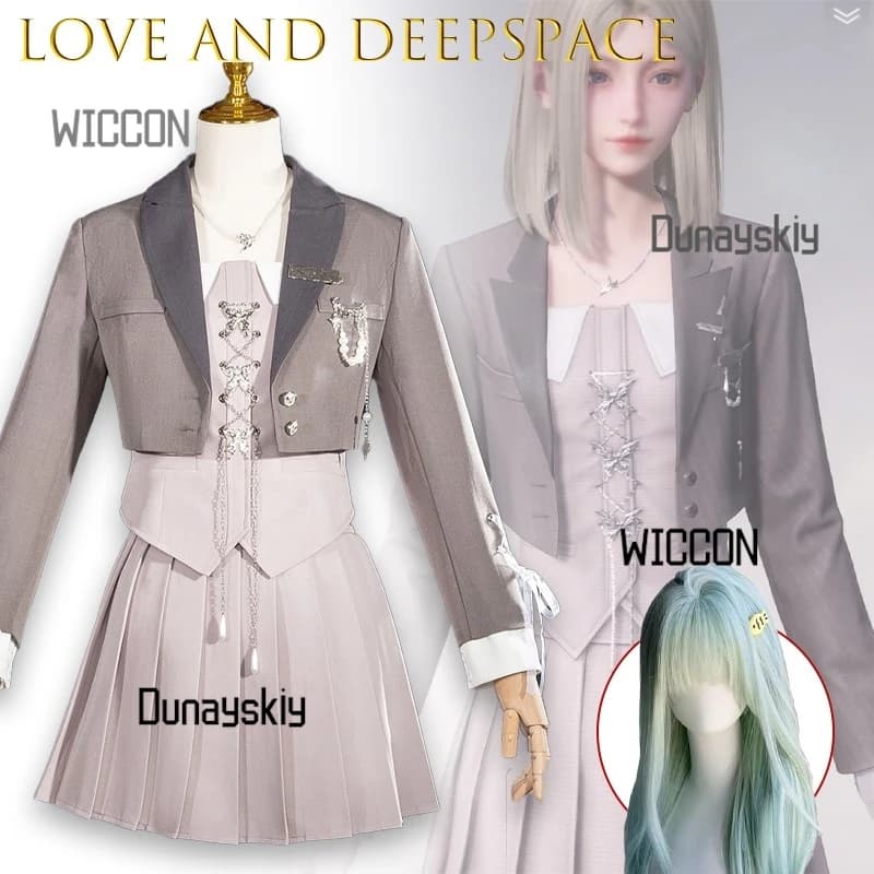 Willow Cos Store Love And Deep Space Heart Whispers MC Costume Cosplay Lolita Cappotto Triped Vita alta Halloween Natale