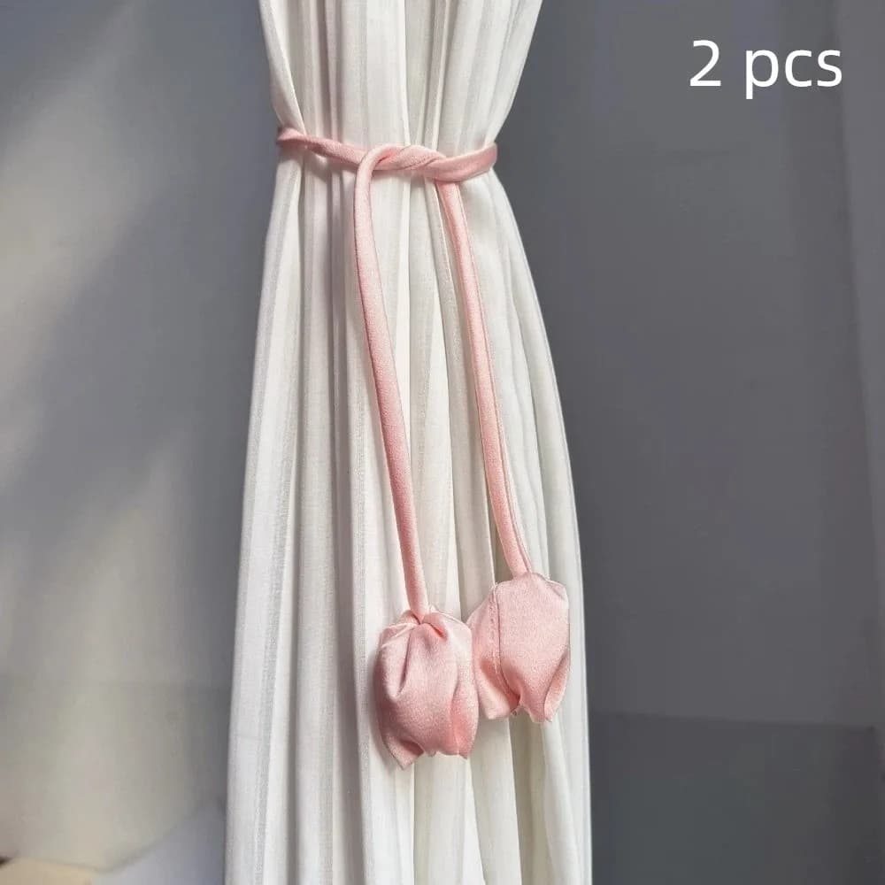 2 PCS Fashion Tulip Curtain Tieback Adjustable Elegant Rose Curtains Tie Rope Beautifully Curtain Straps Home