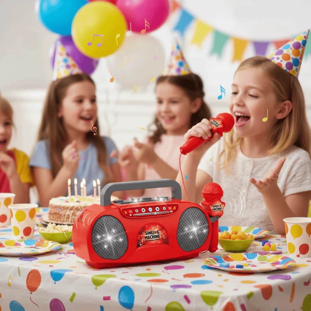 Macchina per microfono Karaoke wireless Macchina per canto per telefono con connessione in plastica per bambini con intrattenimento leggero per macchina per karaoke