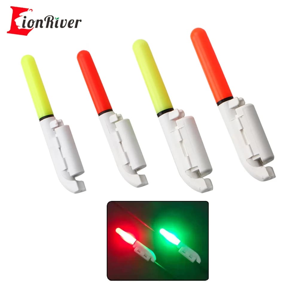 Lionriver canna elettronica da pesca impermeabile supporto luminoso per bastone rosso verde LED galleggiante rimovibile attrezzatura da pesca notturna su roccia