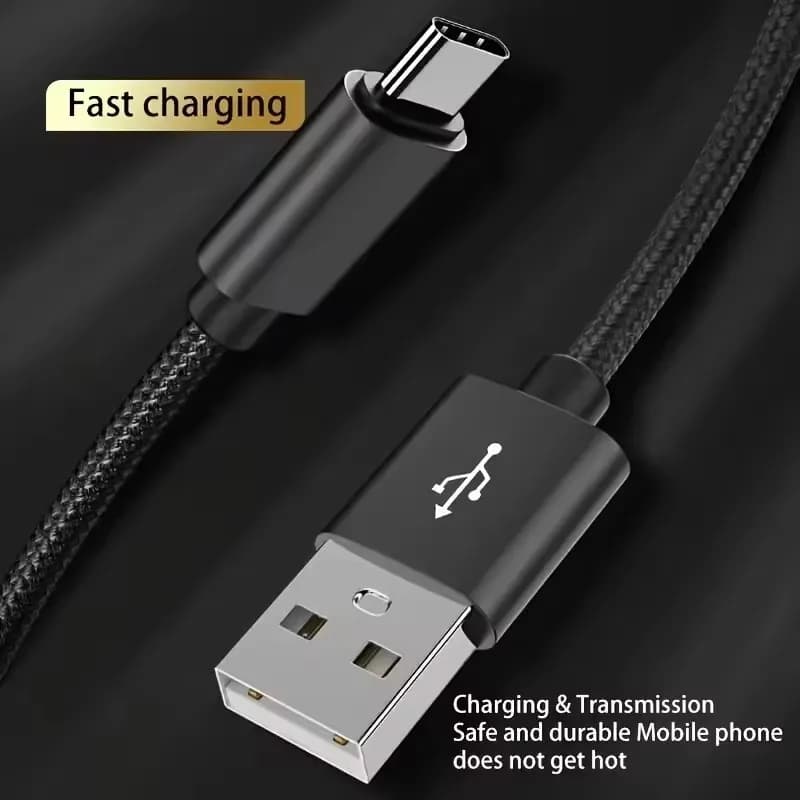 Fast Charge Type C USB Braided Cable For iPhone 15 16 17 Pro Max Samsung Xiaomi Redmi POCO Type-C Quick Charging USB Cable 1m 2m