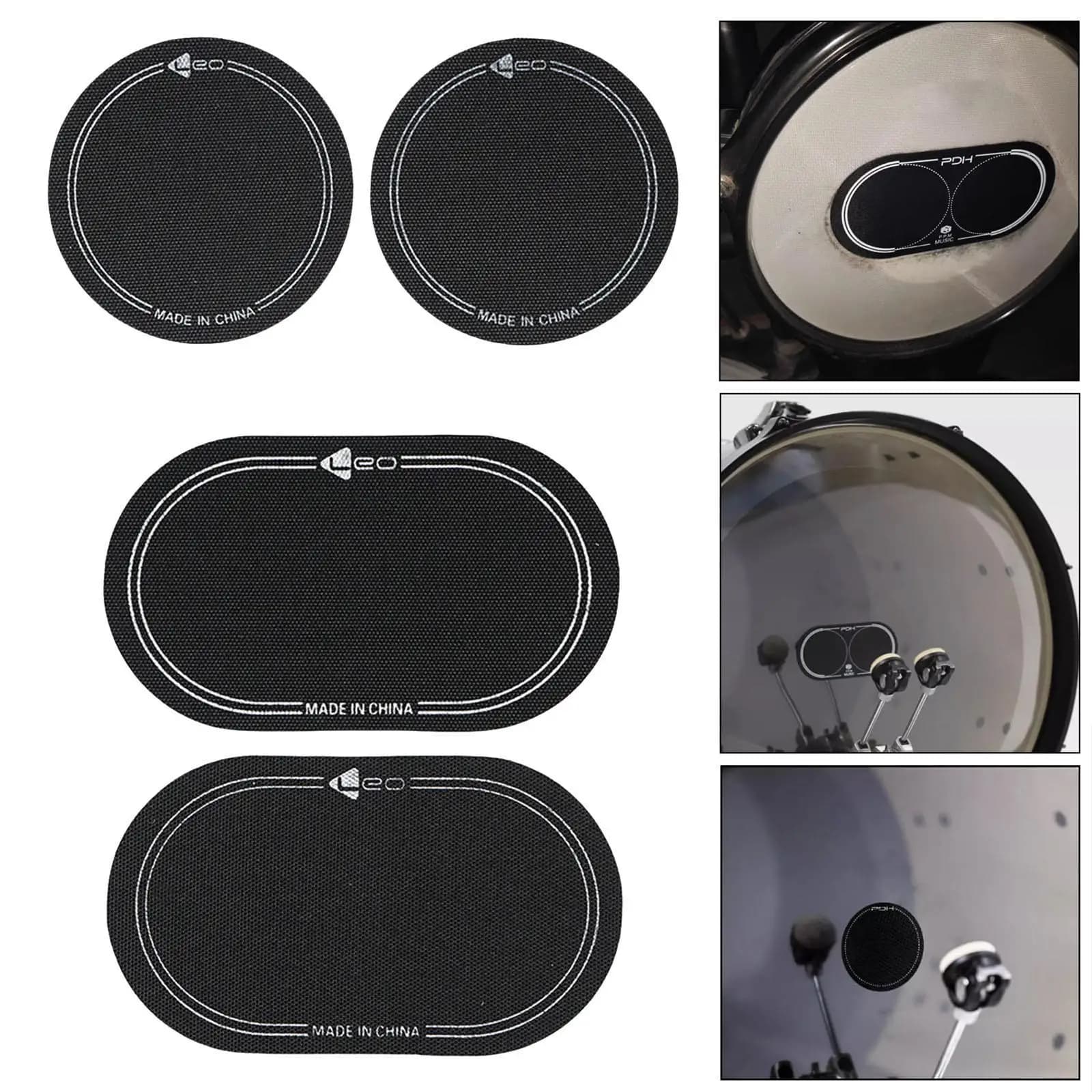 Patch in Fibra per Grancassa, Protezione per Pelle del Tamburo, Pad Silenziatore per Accessori Batteria