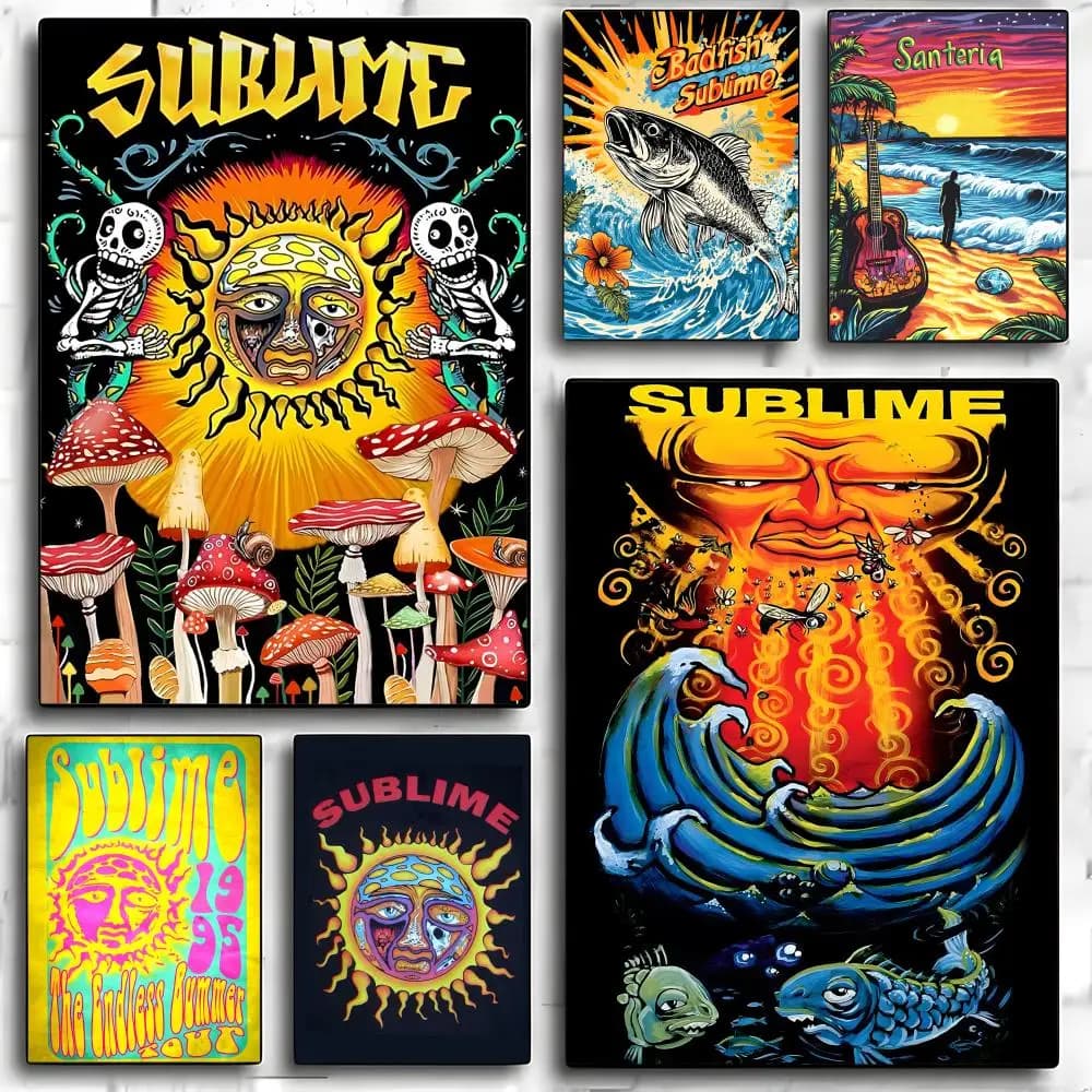 Band S-Sublime Poster Self-adhesive Art Waterproof Paper Sticker Coffee House Bar Room Wall Decor