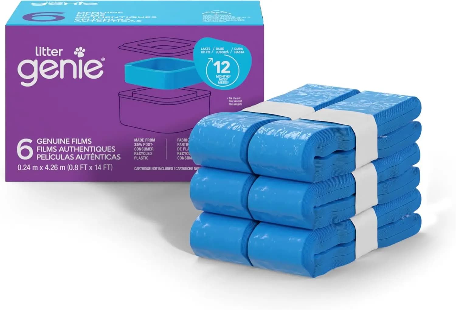 Sacchetti igienici per lettiera Ultimate Odor Control, confezione da 6 rotoli di ricambio, fino a 12 mesi di fornitura per un gatto