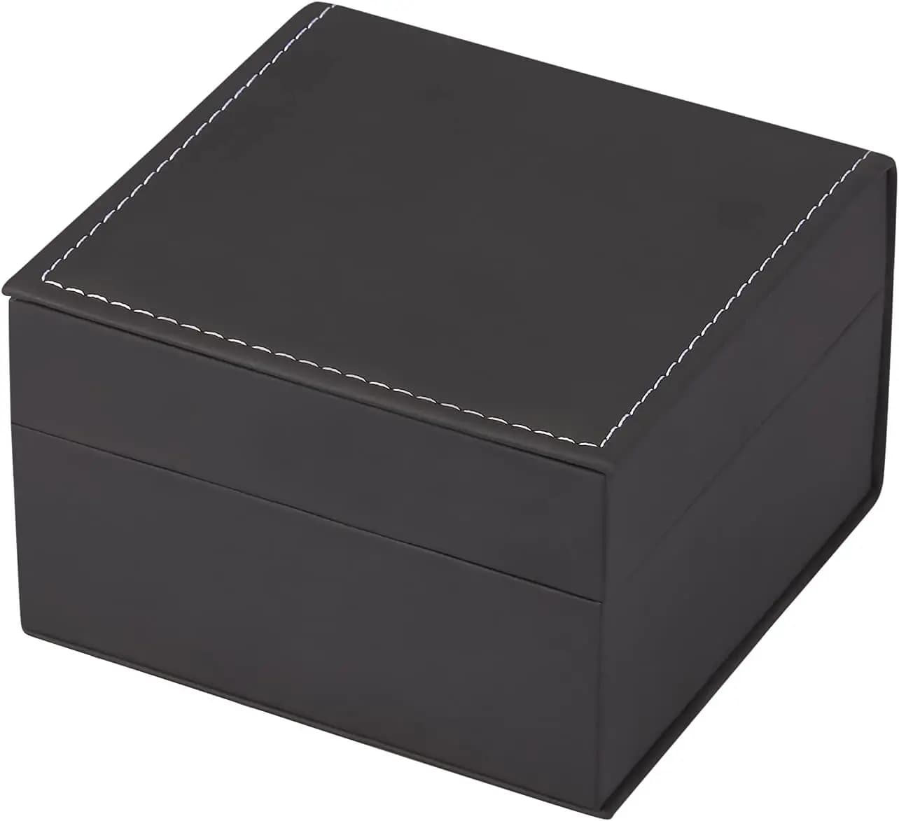 Scatola Regalo per Orologio Singolo con Cuscino Rimovibile, Espositore in Pelle PU per Orologi da Uomo e Conservazione Gioielli