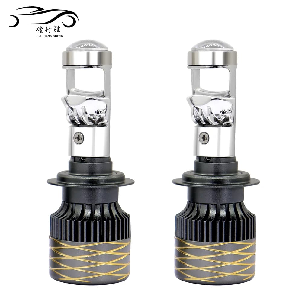 2 Pezzi Bi LED H13 H4 9004 9007 Faro da Lavoro Canbus, Mini Lente Proiettore LED per Auto e Moto 6000K 12/24V