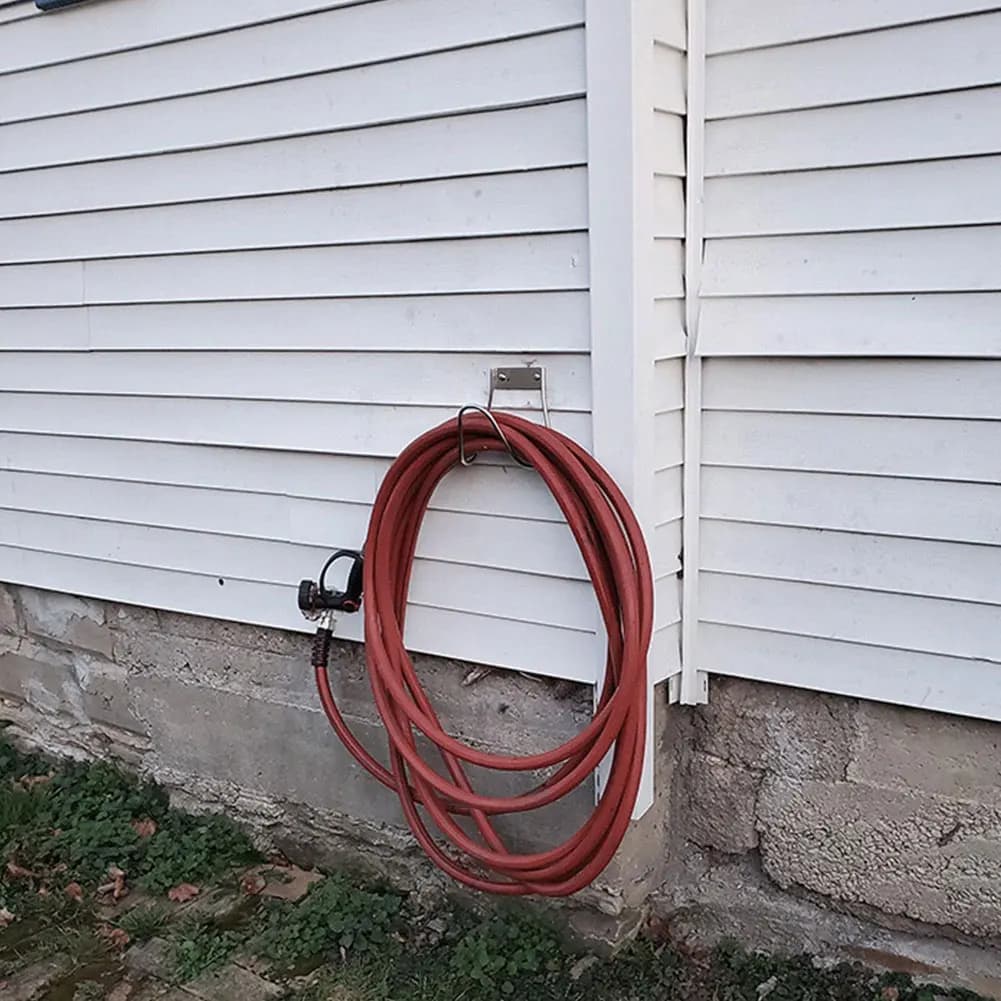 Stainless Steel Garden Pipe Holder Water Pipe Holder with Garden Pipe Hook Wall Mounted To Store Garage or Backyard