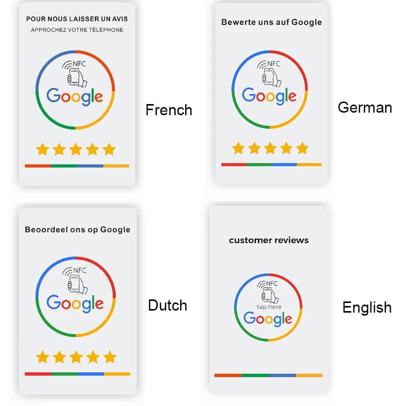 Schede di revisione NFC Google Android/IPhone Tap URL Scrittura Schede di revisione aziendali sociali