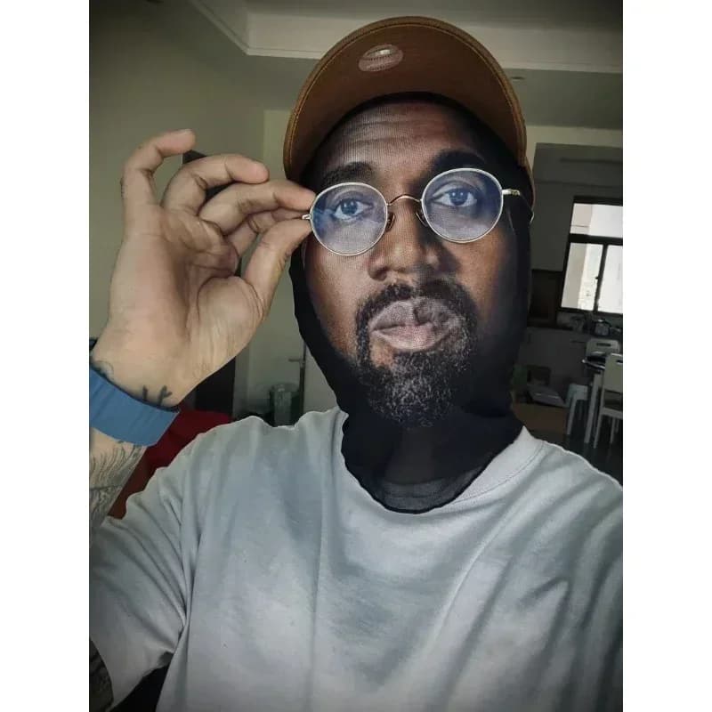 Nuovo 3D Stampato Kanye Maschera Maglia Elastica Maschera Completa per Le Donne Degli Uomini Cosplay Copricapi Hip Hop Moda Passamontagna Cappuccio Cappello Copricapo